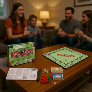 Juego de Mesa Monopoly EB, 24 Piezas, Tablero de Madera Portátil para Fiestas, Viajes, Entretenimiento, Impresión Duradera, Esquinas Cuadradas, Cartón - Product Image 2