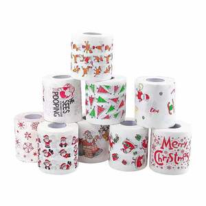 <span class=keywords><strong>Papier</strong></span> <span class=keywords><strong>toilette</strong></span> à crottes amusant avec motifs Père Noël/bonhomme de neige, pâte de bois vierge 2 plis, colorants naturels, personnalisable pour les cadeaux de vacances - Product Image 6