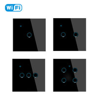 Interruptor Táctil LED WiFi Tuya para Hogar Inteligente, Panel de Vidrio Cóncavo, 1/2/3/4 Botones, Inalámbrico, para Pared