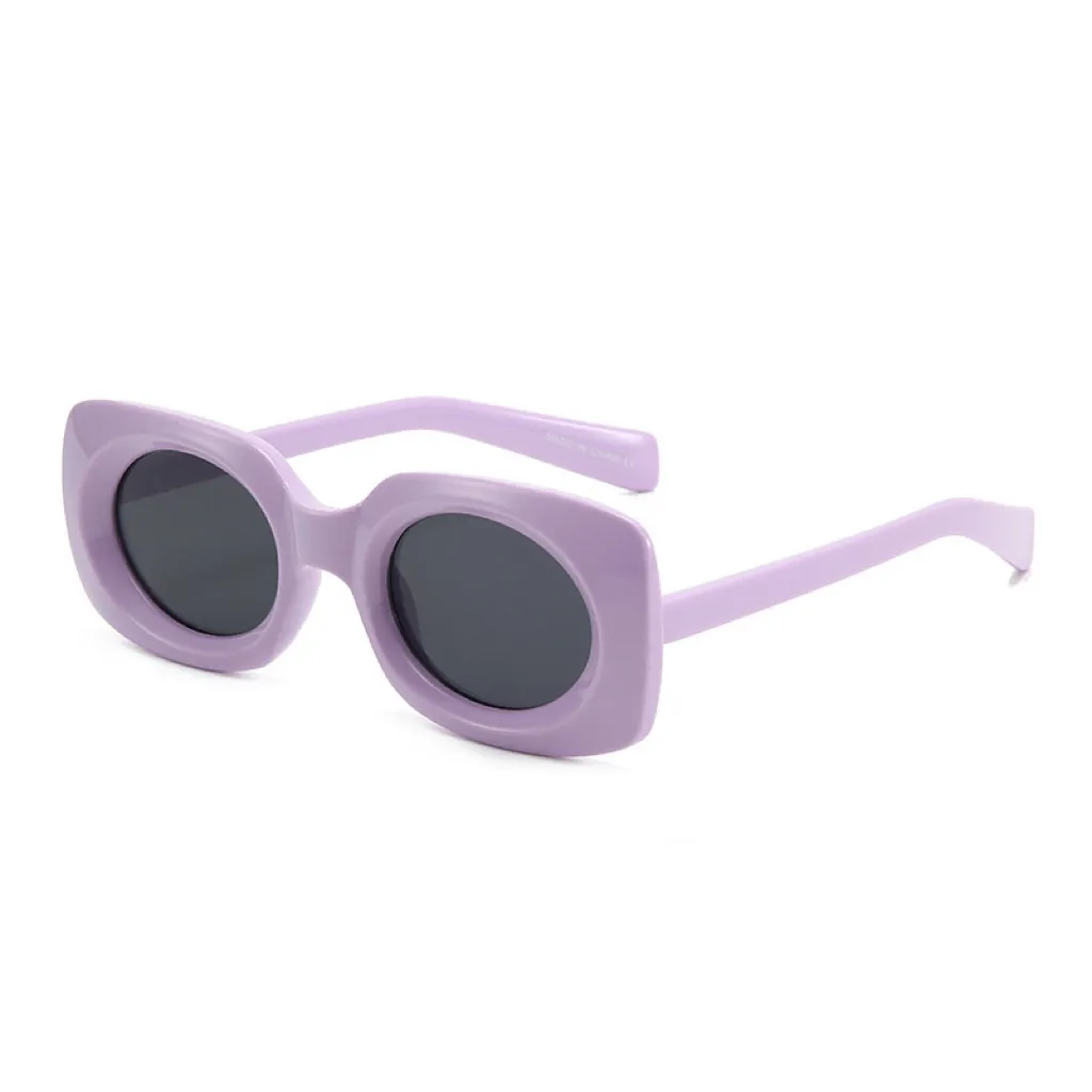 אופנה אינסטגרם מעצב סגנון מסגרת מרובעת עגולה UV400 ג'לי משקפי שמש לגברים בצבע ג'לי