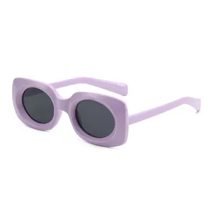 Fashion Instagram Designer Style Round Square Frame UV400 Jelly Colored Men's Sunglasses