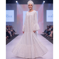Robes longues maxi kaftan en coton blanc de haute qualité, imprimé floral africain Ankara, manches longues bouffantes, écologiques, pour l'été