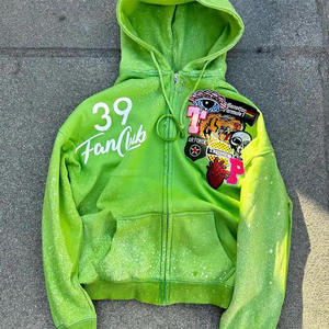 เสื้อฮู้ดดี้สีม่วงลายไทไดสไตล์วายทูเค รุ่นหรูหรา หนัก 480 GSM ผ้าวินเทจฟอก ซักแล้ว ปักลาย แต่งซิป ทรงโอเวอร์ไซส์ - Product Image 4