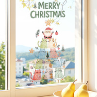 Adornos Navideños para Ventanas con Diseño de Árbol de Navidad, Resistentes a los Rayos UV, Impermeables, Ecológicos, Removibles y Reutilizables, Decoración Festiva para el Hogar