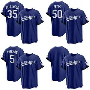도매 로스 앤젤레스 다저 스티치 아메리칸 야구 저지 남자 블루 팀 야구 소프트볼 유니폼 50 베츠 22 커쇼