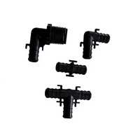 Raccords PEX à sertir en PPSU de 3/4 po (10 de chaque) – Combinaisons de tés, coudes et manchons (filetage NPT, tête hexagonale) pour plomberie