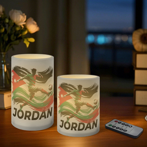 ชุดของขวัญเทียน LED รูปเสาพร้อมรีโมทคอนโทรล สำหรับแฟนฟุตบอลจอร์แดน จำนวน 3 ชิ้น ชุดธีมปี 2026 ตกแต่งไฟไร้เปลวแบบกำหนดเองได้ - Product Image 3