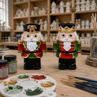 Ensemble de figurines en résine Casse-Noisette Roi Chevalier de Noël, porte-bougie, soldat peint à la main, décoration de table de Noël, cadeau d'art pour la maison