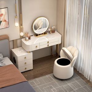 Nieuwe Kaptafel Voor Make-Up Dressoir Led Spiegel Mdf Make-Up Moderne Kaptafel Verbeterde Schoonheid Slaapkamer Hotel Huis - Product Image 6