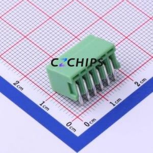 KF2EDGR-2.54-6P Plug-in Terminal Block Bent Lead Through Hole,P=2.54mm Board-to-Board / Socket - Closed 1x6P 2.54mm Green - Product Image 2