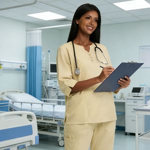 Hospital Scrub Set Women Split Woven Moisture Wicking Uniforms For Medical Use - Product Image 2