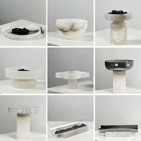 STONEKOCC Assiette à fruits décorative multifonctionnelle en albâtre blanc espagnol Art Déco personnalisée pour mariage, Ramadan, salon