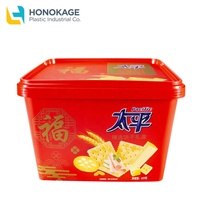 Emballage de biscuits en plastique pp de forme carrée, 10 pièces, pour craquelures, avec IML
