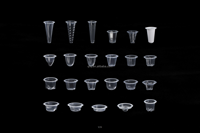 Gobelet transparent personnalisé en PP de 38 mm en forme de corne de rhinocéros pour emballage de pudding, gelée, dessert, petit gobelet jetable avec barrière EVOH