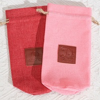 Sac à cordon de jute à fond rond écologique pour produit de soin de la peau emballage cosmétique Logo personnalisé pochette à bougie cadeau en toile de jute
