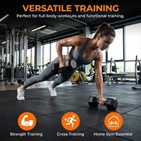 Ensemble d'haltères hexagonales en caoutchouc avec noyau en acier noir VIGFIT 5/10/15/20/25/30LB, poignée antidérapante durable, équipement d'entraînement de gym