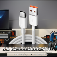 Offre Spéciale directe d'usine type-c câble USB Charge rapide 6A veste en PVC tresse chargeur de charge rapide câble de données pour téléphone fil USBC