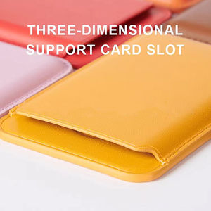 Accessoires de base d'étui de <span class=keywords><strong>téléphone</strong></span> <span class=keywords><strong>portable</strong></span> de luxe de mode personnalisée pour support magnétique portefeuille porte-cartes de <span class=keywords><strong>téléphone</strong></span> en cuir pour l'arrière du <span class=keywords><strong>téléphone</strong></span> - Product Image 3