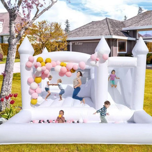 Château Gonflable Écologique Blanc pour Mariage, Combo Toboggan et Piscine à Balles, Capacité 500kg, pour Enfants et Adultes, Idéal pour Fêtes - Product Image 4