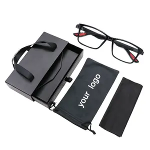 新款潮流奢华太阳镜盒眼镜盒定制Logo纸板盒黑色太阳镜套装