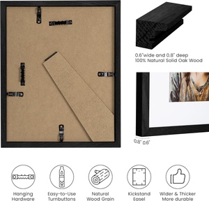 กรอบรูปไม้โอ๊ค<span class=keywords><strong>ธรรมชาติ</strong></span>ขนาด 8x8 นิ้ว ผิวด้าน พร้อมแผ่นรองรูปขนาด 4x4 นิ้ว สำหรับตั้งโต๊ะและแขวนผนัง - Product Image 3