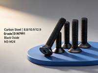 Produsen Baut dan Mur, Baut Soket Hex Countersunk dengan Mur dan Washer yang Sesuai, Paket Kustom, Pengikat Baja Karbon