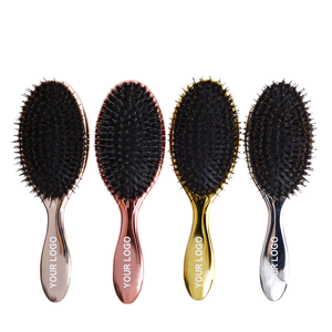 Sikat rambut nilon, pijat 2025 untuk tata rambut gaya lembut kering atau basah penggunaan sisir jarum baja gigi ABS babi bulu - Product Image 1