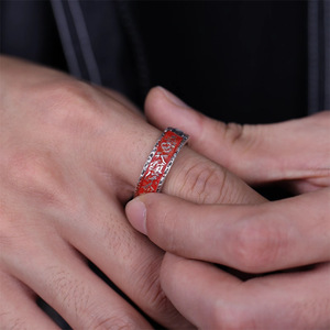Nuovo editto imperiale: Wu Lei Yong Town, protezione della vita, protezione del corpo, anello di cinabro, gioielli da sposa di fascia alta da uomo e donna - Product Image 2