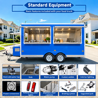 Gerobak Jajanan Kompak Etodevice 13ft untuk Dijual, Gerobak Makanan Mobile Fiberglass dari Pabrik Etodevice