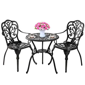 Set da tavolo e sedie da giardino in alluminio da giardino in metallo Set da tavolo e sedie