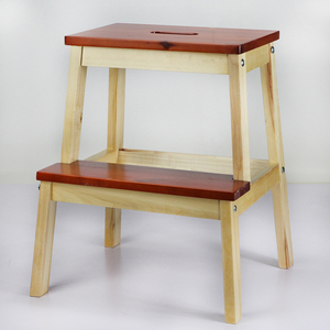Blue Foldable Wood <strong>Kitchen</strong> <strong>Helper</strong> Solid Adult Pine Wooden Step Stool - Product Image 5