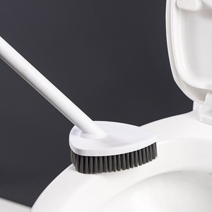Brosse WC manuelle en silicone avec distributeur de liquide intégré, nettoyage sans angle mort, fixation murale <span class=keywords><strong>pour</strong></span> carreaux en plastique - Product Image 2