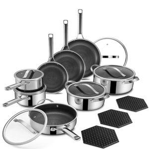 Profesyonel PFOA İçermeyen Seramik Kaplamalı Üç Katmanlı Paslanmaz Çelik Tencere Seti Güveç Tava Sağlıklı Dayanıklı Fırına Uygun Tencere Seti - Product Image 1