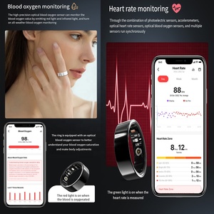Nuevo y Elegante Anillo Inteligente de Metal y Cerámica Dorado, con Monitor de Temperatura y Frecuencia Cardíaca, Almacenamiento y NFC - Product Image 4