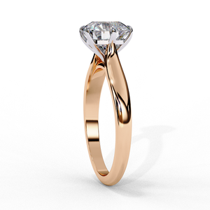 Bague en or rose sertie de diamants pour femme, design classique et élégant, bijou tendance pour tous les jours, finition brillante, idée cadeau. - Product Image 4