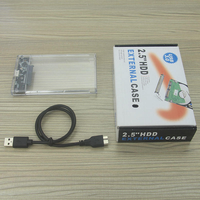 Casing Transparan untuk Hard Drive Eksternal USB 3.0 SATA 2.5 inci untuk SSD HDD