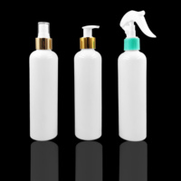 Flacon de pulvérisation en plastique PET, de qualité supérieure, rond, en noir ou blanc, transparent, avec bouchon à pompe, 250ml