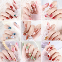 French Tips couverture complète acrylique faux ongles portant patch d'ongle vente en gros Matte Press On Nails