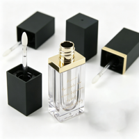 Tubes à l'huile pour les lèvres vides, emballages de gloss transparents, tubes carrés personnalisés pour gloss