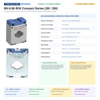 Transformateur de courant pour barre omnibus de tableau de distribution BH-0.66, 0.66kV 250/5A 400/5A, Classe 0.5, ignifuge, capteur de courant alternatif pour mesure
