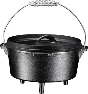 <span class=keywords><strong>Debien</strong></span> – Cocotte en fonte pré-culottée à prix abordable, avec trois pieds et couvercle, pour camping, cuisson multifonctionnelle sur gaz et induction - Product Image 3