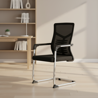 Chaise de conférence de bureau moderne et bon marché en maille, dossier haut, chaise ergonomique de haute qualité pour visiteurs, chaise à bascule avec cadre en acier inoxydable