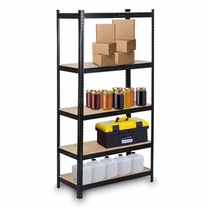 Coin noir 5 niveaux <span class=keywords><strong>Garage</strong></span> Heavy Duty Boltless Storage Racks Étagère Métal Galvanisé Étagère En Acier pour <span class=keywords><strong>Garage</strong></span> - Product Image 4