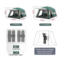 Tenda Camping Multifungsi Dua Lapis Rangka Besi Kain Oxford Anti Air Tinggi (PU2000mm) Untuk Empat Musim Dua Orang