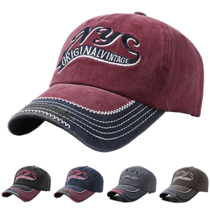 Gorra de béisbol de 6 paneles con efecto deslavado, costuras en contraste en el borde, informal, para deportes al aire libre, para adultos, unisex, 100% algodón - Product Image 6