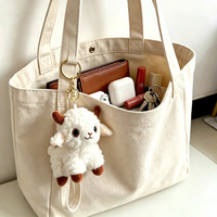 Nouveau produit : Porte-clés en peluche mignon et créatif en forme de mouton de dessin animé, idéal comme jouet pour enfant, pendentif pour sac d'école, cadeau promotionnel en gros