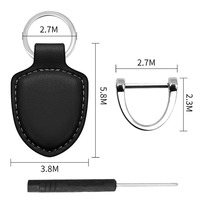 Porte-clés de voiture en cuir véritable de haute qualité avec logo de marque, en cuir de vachette pleine fleur, porte-clés souvenir, cadeau d'affaires