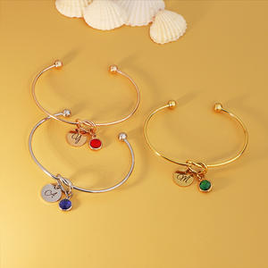 Dropshipping Stainless Steel Women's Jewelry Charm Knot Personalized Birthstone Custom <b>Name</b> Circle Crystal Gemstone <b>Bracelet</b> - Product Image 3