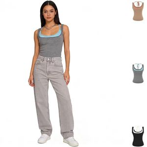 Chaleco Corto de Mujer con Bloques de Color, Cuello Halter, Ligero y en Capas, Estilo Primavera - Product Image 1
