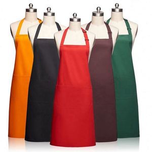 Custom Logo Waterproof Sleeveless Cotton Cheap <b>Kitchen</b> <b>Aprons</b> Bulk for Cafe Restaurants in 8 Colors - Product Image 3